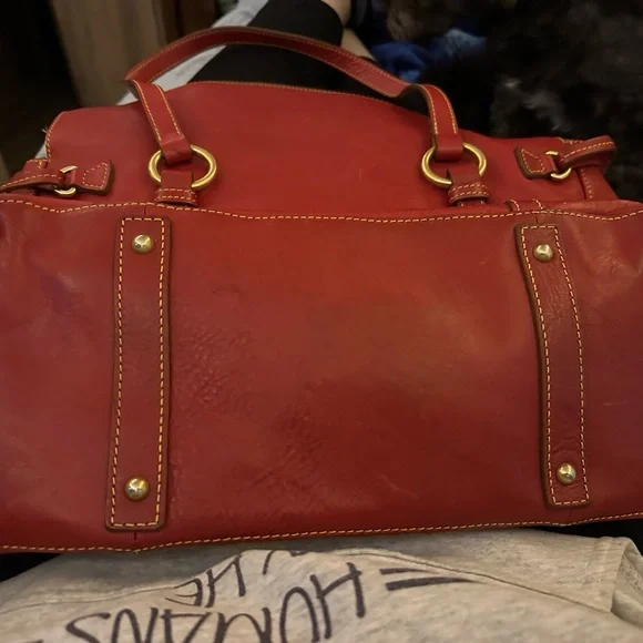 Dooney Bourke Florentine Leather Satchel Handbag Red - Picture 3 of 16